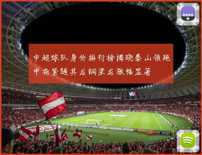 中超球队身价排行榜揭晓泰山领跑申花紧随其后铜梁龙涨幅显著